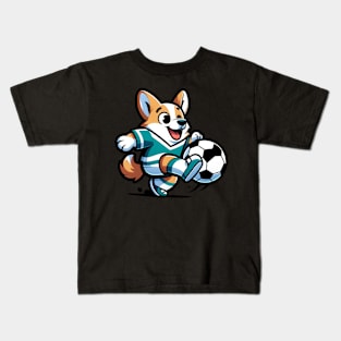 football player corgi Kids T-Shirt